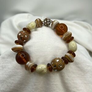 Handmade Bead Bracelet Magnetic Clasp - 7”